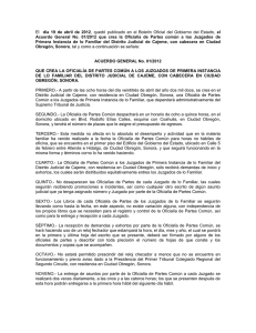 Acuerdo General No. 01/2012 que crea la Oficialía de Partes común