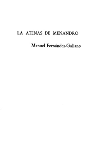LA ATENAS DE MENANDRO Manuel Femández