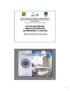 Banco Central de Venezuela ACTUALIZACIÓN DEL MARCO