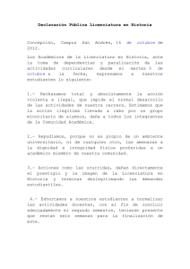 Declaraci&oacute;n P&uacute;blica Licenciatura en Historia