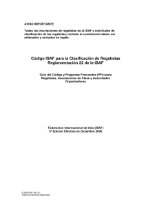 Código ISAF para la Clasificación de Regatistas Reglamentación 22