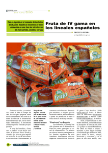 artículo revista Fruta de IV gama en los lineales españoles