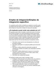 Empleo de integración/Empleo de integración específico