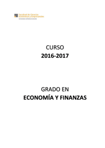 CURSO 2016-2017 GRADO EN ECONOMÍA Y FINANZAS
