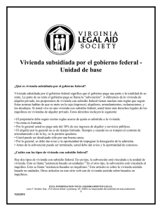 Vivienda subsidiada por el gobierno federal