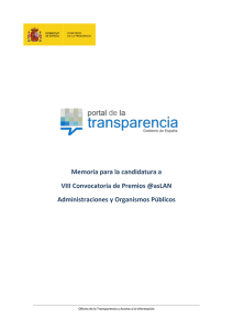 Memoria Portal de la Transparencia del Gobierno de España.