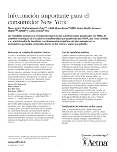 Información importante para el consumidor New York