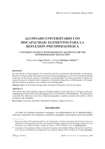 ALUMNADO UNIVERSITARIO CON DISCAPACIDAD: ELEMENTOS