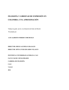 filosofía y libertad de expresión en colombia: una aproximación