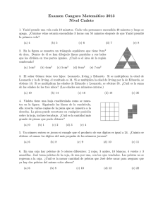 Examen Canguro Matemático 2013 Nivel Cadete
