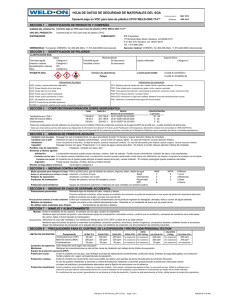 hoja de datos de seguridad de materiales del sga - Weld-On