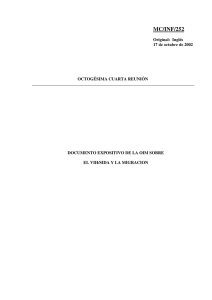 MC/INF/252 Documento expositivo de la OIM sobre el VIH/SIDA y la