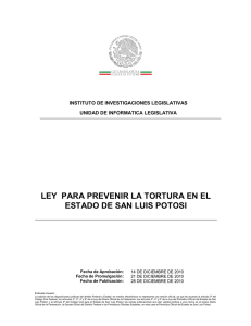 ley para prevenir la tortura en el estado de san luis potosi