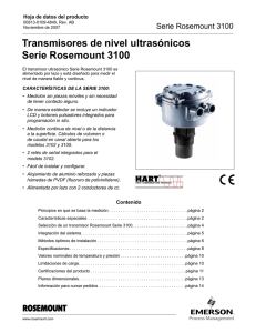 Transmisores de nivel ultrasónicos Serie Rosemount 3100