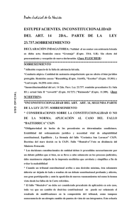 estupefacientes. inconstitucionalidad del art. 14 2da.. parte de la ley