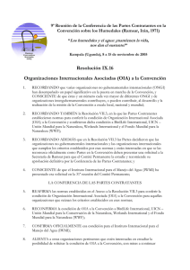 Resolución IX.16 Organizaciones Internacionales