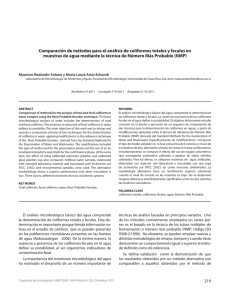 Comparación de métodos para el análisis de coliformes totales y