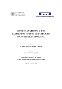 estudio analítico y por elementos finitos de fuselajes bajo tensión