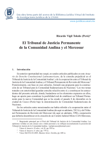 El Tribunal de Justicia Permanente de la Comunidad Andina y el
