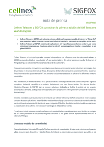 Cellnex Telecom y SIGFOX patrocinan la primera edición del IOT
