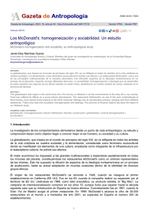 Los McDonald`s: homogeneización y sociabilidad. Un estudio