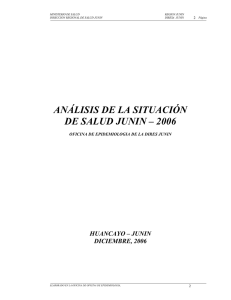 análisis de la situación de salud junin – 2006