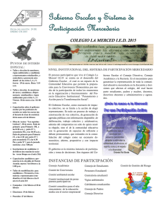 Gobierno Escolar y Sistema de Participación Mercedario 2015
