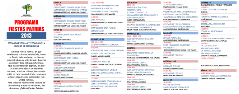 Programa Fiestas Patrias