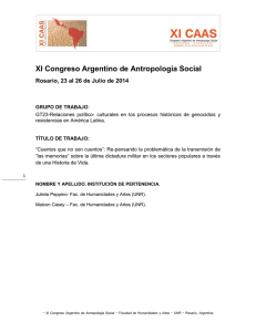 XI Congreso Argentino de Antropología Social