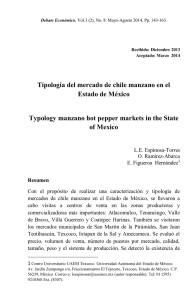 Tipología del mercado de chile manzano en el Estado de México