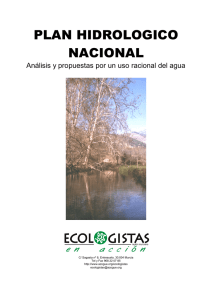 Informe Plan Hidrológico Nacional. Octubre de 2.000