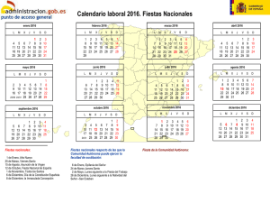 Calendario laboral 2016