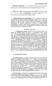 Sentencia Definitiva 70/2012 - Poder Judicial del Estado de Hidalgo