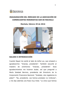 mercado sur - Presidencia de la República del Ecuador
