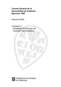 Cuenta General de la Generalidad de Cataluña Ejercicio 1993