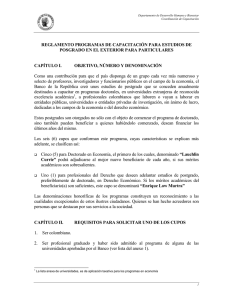 REGLAMENTO DE BECAS PARA EMPLEADOS DEL BANCO DE