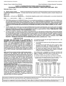Direct Certification Letter (Spanish)