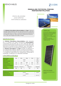 Gama de paneles para sistemas fotovoltaicos aislados