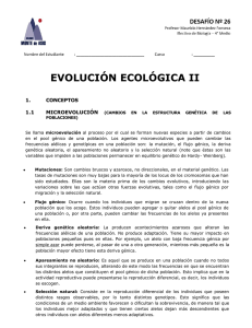 evolución ecológica ii - Colegio Monte de Asís