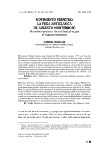 "Movimiento perpetuo: la fuga anticlásica de Augusto Monterroso".
