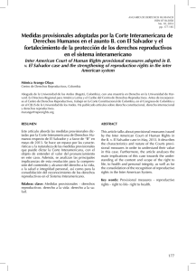 Medidas provisionales adoptadas por la Corte Interamericana de