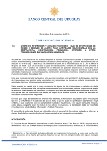 comunicacionn° 2010/216 - Banco Central del Uruguay