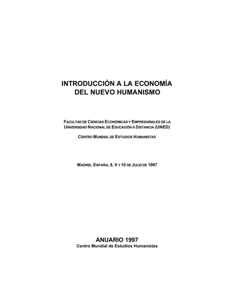 introducción a la economía del nuevo humanismo - N-340