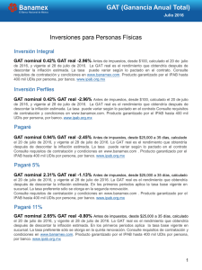 GAT, Inversiones para Personas Físicas 2016.