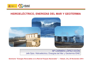 Energía hidroeléctrica, energías del mar y geotermia