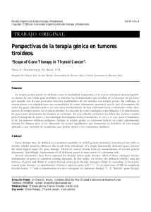 Perspectivas de la terapia génica en tumores tiroideos. “Scope of