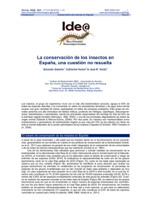 La conservación de los insectos en España, una cuestión no resuelta