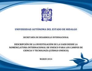 Investigación UAEH Codificación UNESCO 2014