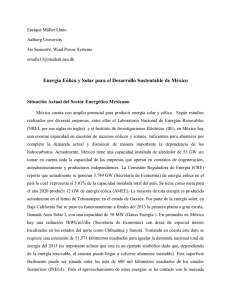 Energía Eólica y Solar para el Desarrollo Sustentable de México
