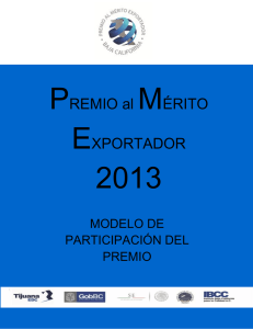 PREMIO al MÉRITO EXPORTADOR - Premio Nacional de Exportación